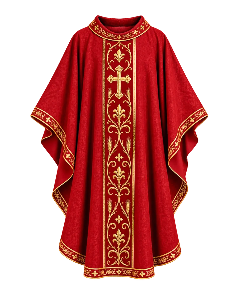Casula na cor litúrgica Vermelho